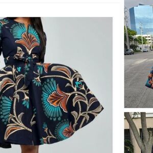 Vibrant Floral Long Sleeve Dress